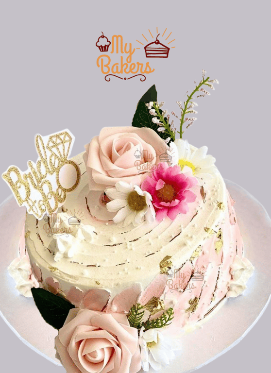 Bride To Be Rose Flower Cake