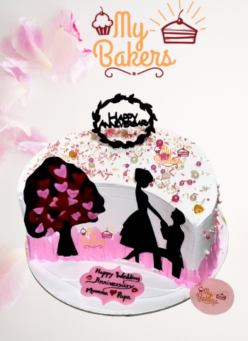 Couple Theme Half Anniversary Cake