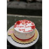 Red Flower On Top Mix Fruit Cake
