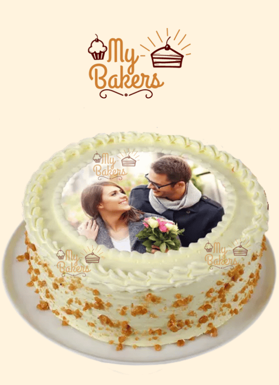 Butterscotch Special Anniversary Photo Cake