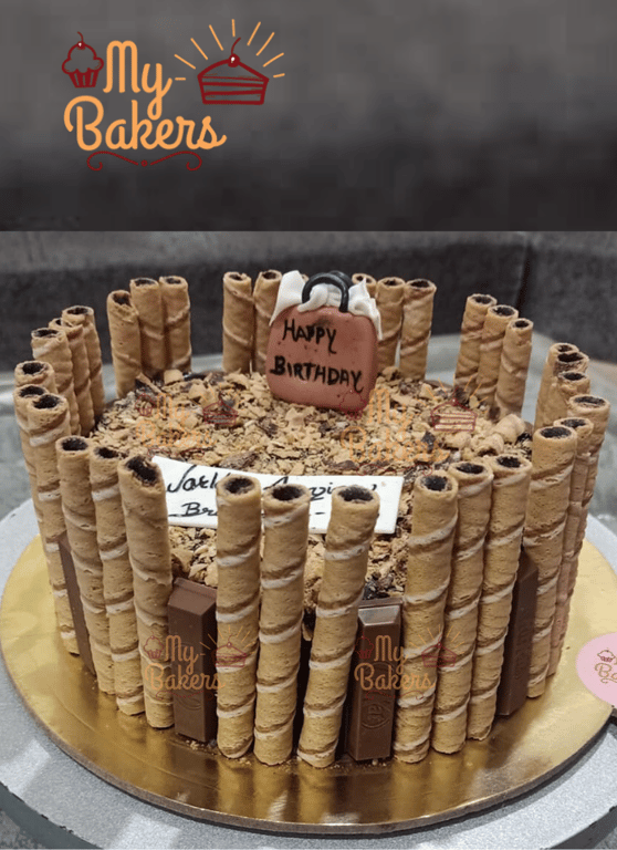 Birthday Cake with Chocolate Sticks