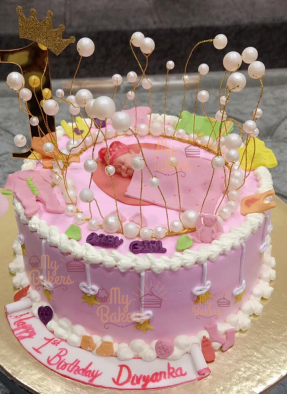 1st Birthday Celebration Cake For Baby Girl