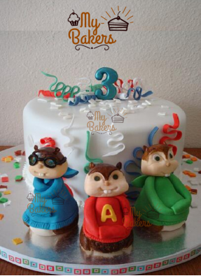 Chipmunk Theme Cake