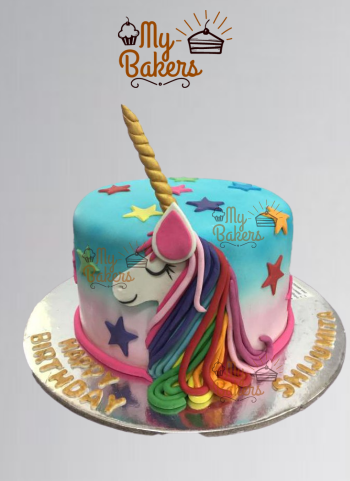 Colourful Unicorn Theme Cake