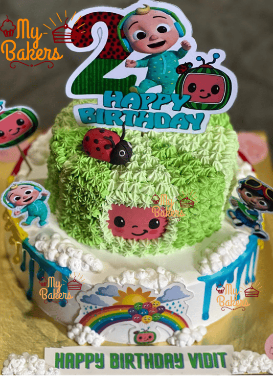 Delicious Cocomelon Two Tier Birthday Cake