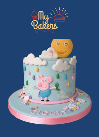 Delicious Peppa Pig Theme Cake