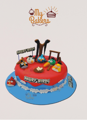 Delish Angry Bird Theme Cake