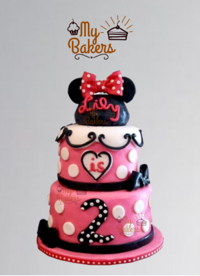 Lovely Mickey Mouse 2 Tier Cake