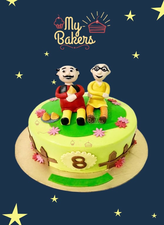 Shop Motu Patlu Theme Fondant Cake - Bara Banki