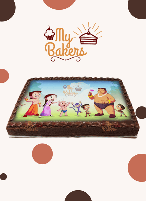 Delicious Chotta Bheem Theme Photo Cake