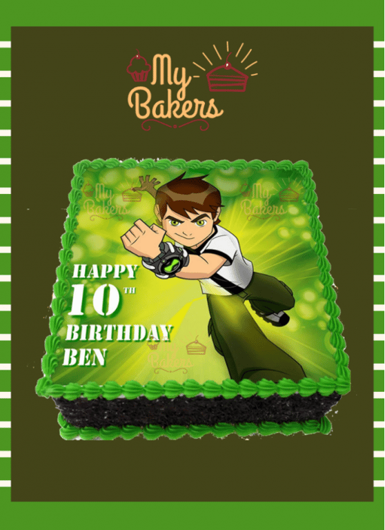 Delicious Ben Ten Theme Photo Cake