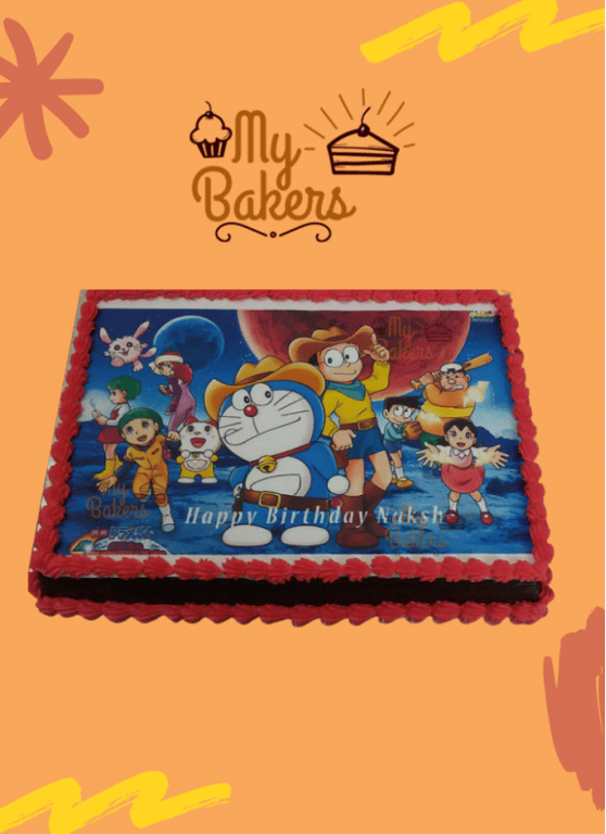 Doraemon Theme Photo Cake