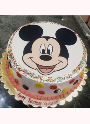 Mickey Mouse Theme Photo Cake