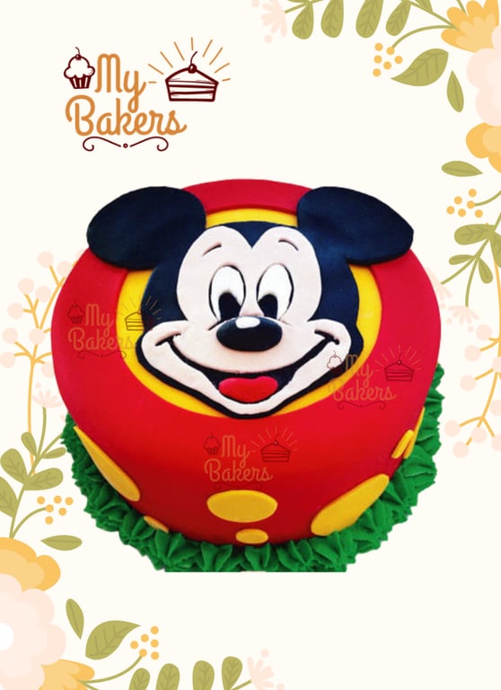 Smiling Mickey Mouse Theme Cake