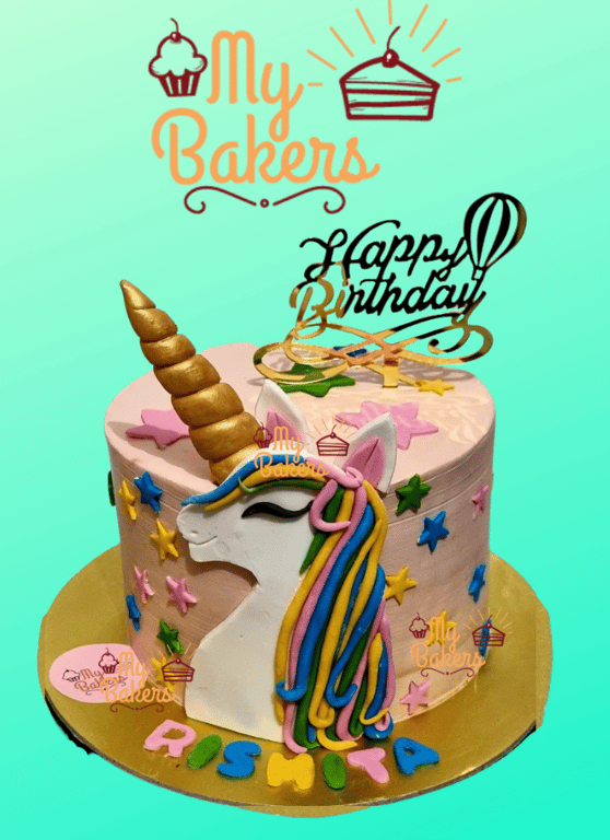 Delectable Unicorn Fondant Birthday Cake