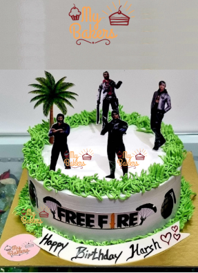 Free Fire Game Theme Birthday Cake