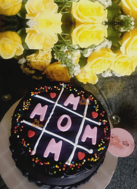 Mom Cake With Yellow Roses