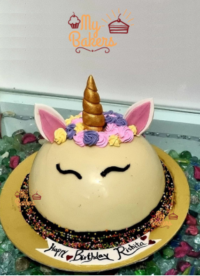 Pinata Half Unicorn Theme Cake