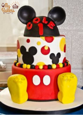 2 Tier Mickey Mouse Fondant Cake
