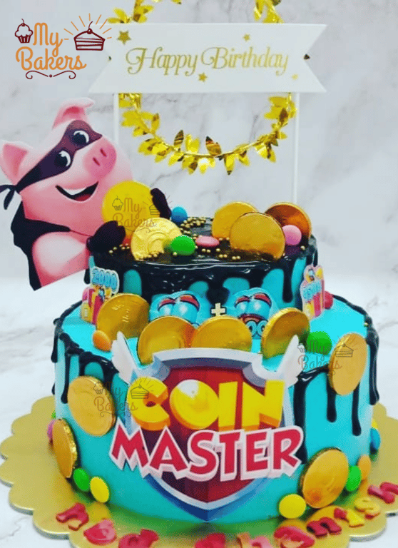 Coin Master 2 Tier Theme Cake