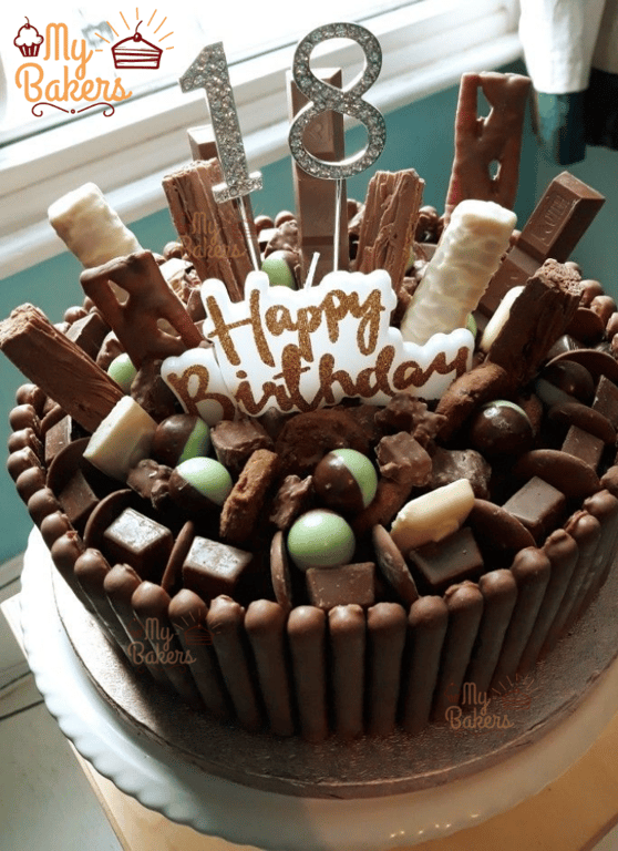 Delicious Chocolate Bunch Birthday Cake