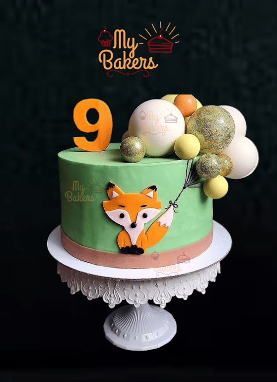 Fox Theme Edible Balloons Cake