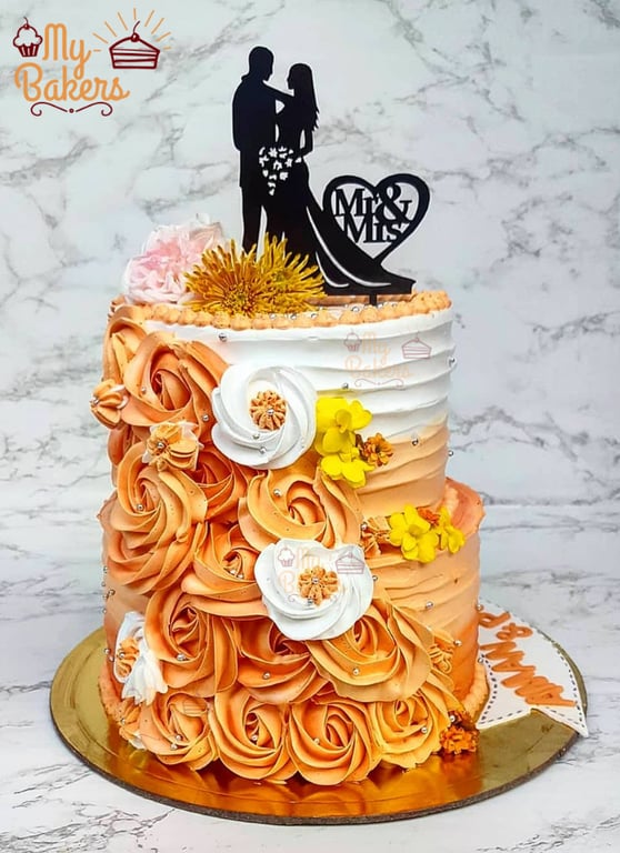 Mr And Mrs Rose Design 2 Tier Cake