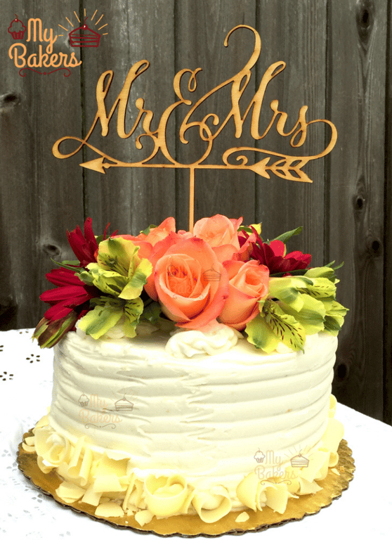 Mr And Mrs Special Rose Flower Cake