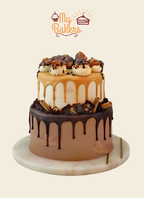 Rich caramel Chocolate 2 Tier Cake