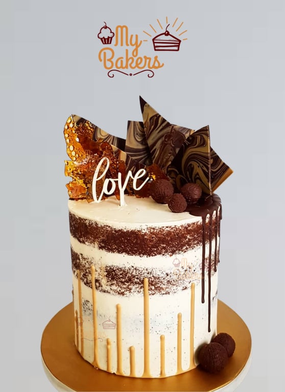 Rich Chocolate Garnished Tall Cake