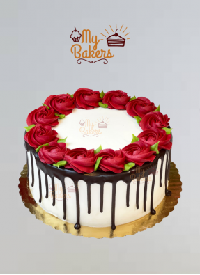 Rose Cream Chocolate Cake