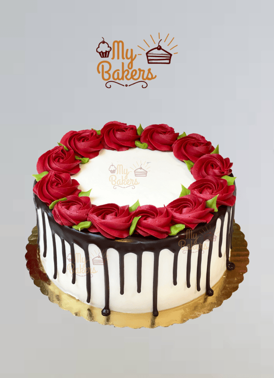 Rose Cream Chocolate Cake