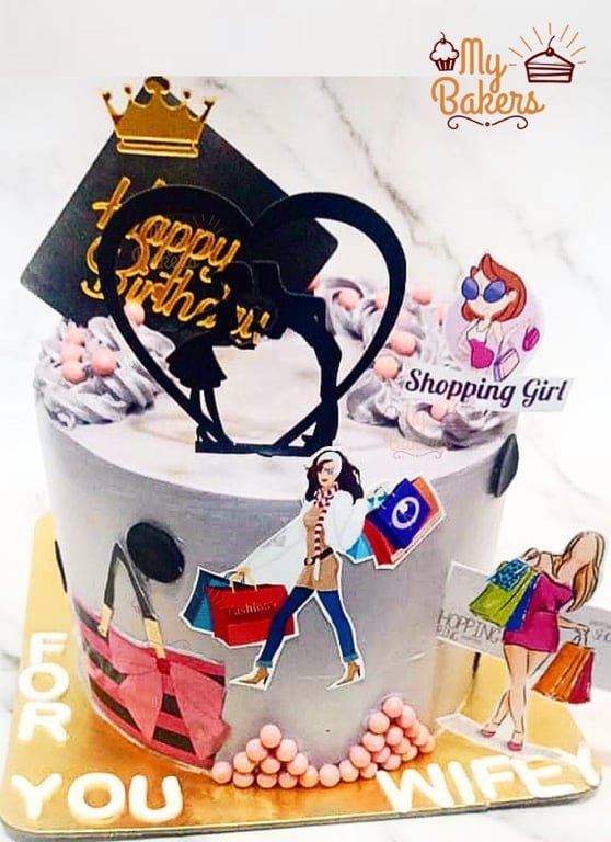 Shopping Girl Theme Birthday Cake