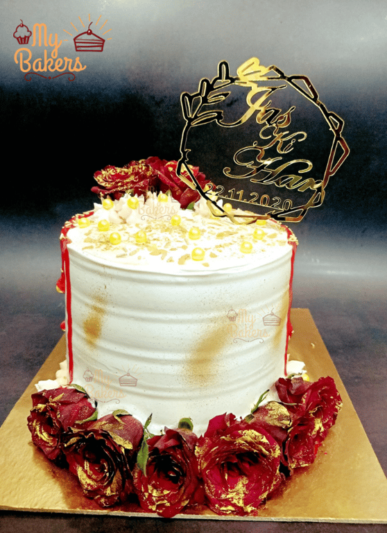 Vanilla Rose Flower Cake