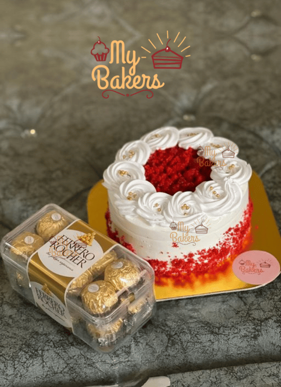 Red Velvet Cake With Ferrero Rocher Chocolate Box