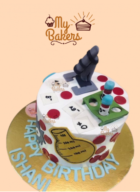 Scientist Birthday Theme Cake