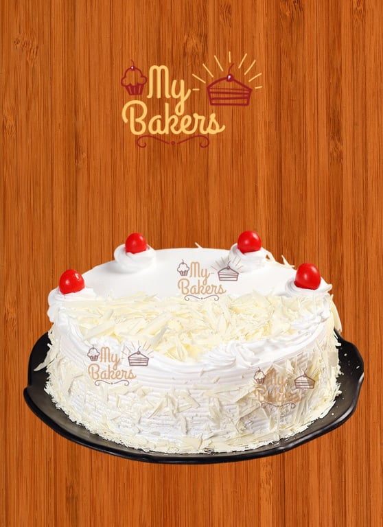 White Forest Red Cherry Topped Cake