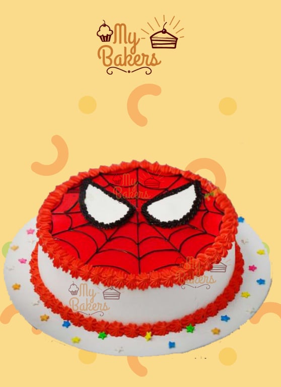 Spiderman Theme Round Cake