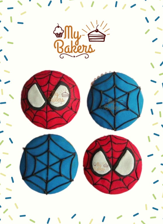 Spiderman Cup Cakes (Pack Of 4)