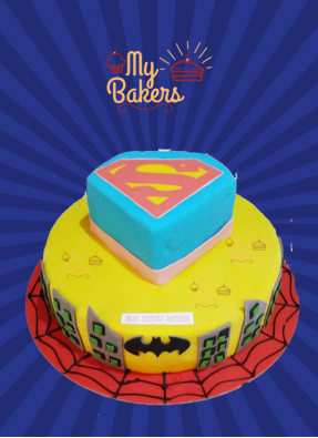 Delish Super Hero Theme Cake