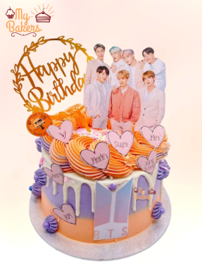 Delightful Birthday Party BTS Theme Cake