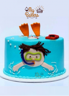 Diving Boy Theme Cake