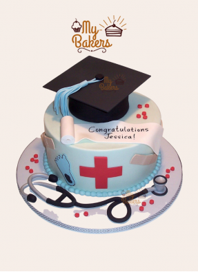 Doctor Graduation Completion Theme Cake