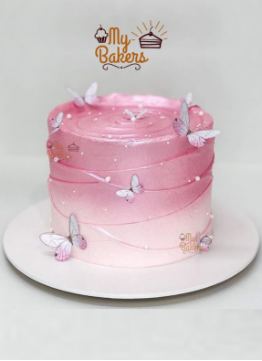 Strawberry Glazed Butterfly Cake