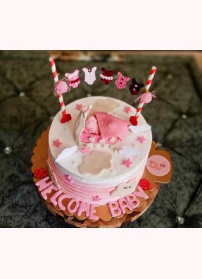 Welcome Home Baby Girl Theme Cake