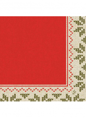 Luxury Premium Designer Cloth Napkin Urban Yule Red 48 x 48 cm pack of 40