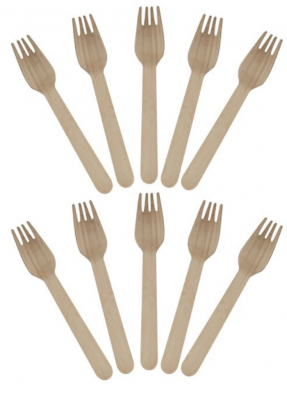 Wooden Biodegradable fork 14 cm pack of 100