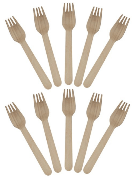 Wooden Biodegradable fork 16 cm pack of 100