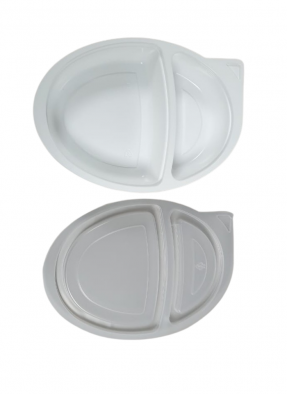 2 CP Oval Tray with lid White pack of 10