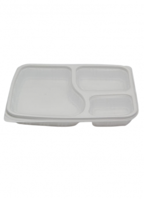 3 CP Meal Tray XL with lid White pack of 10